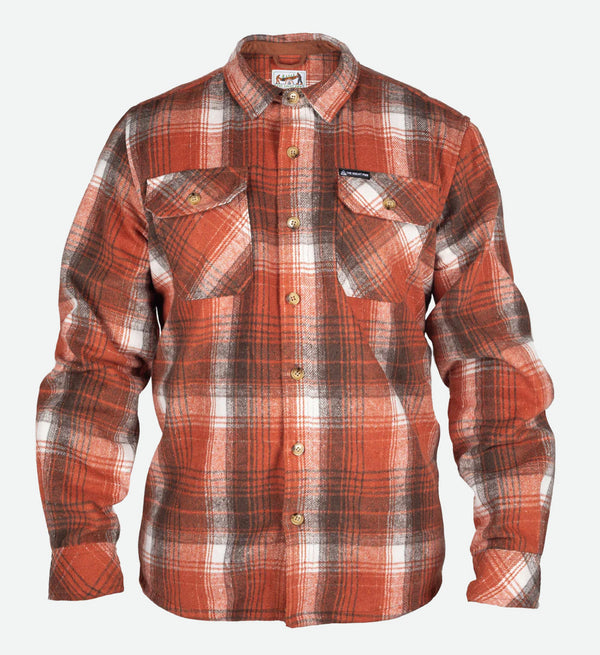 Workman Flannel - Orange/White
