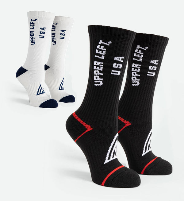 Upper Left, USA Sock - 2 PACK