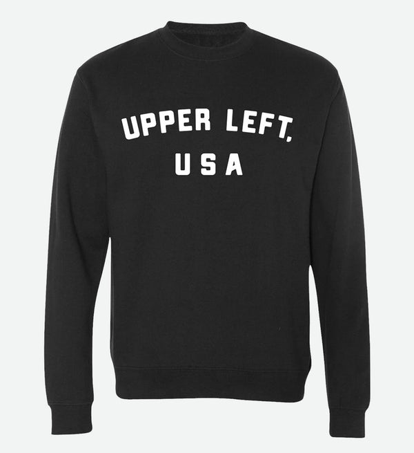 Upper Left, USA Crewneck