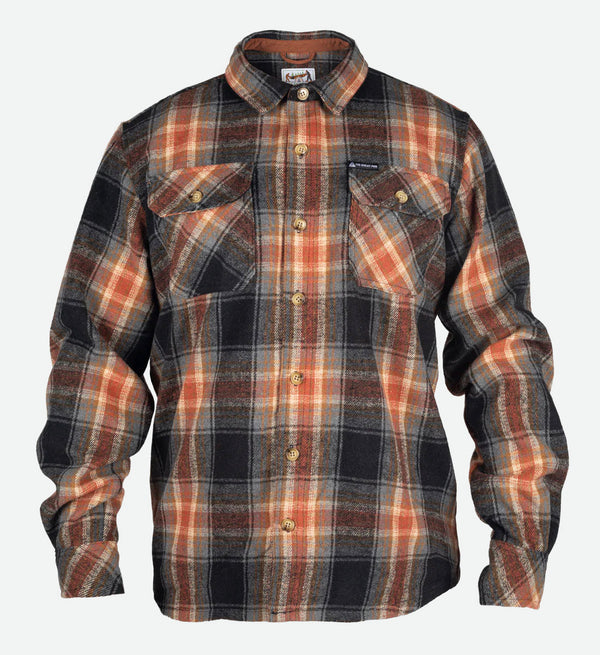 Workman Flannel - Burnt Orange/Black